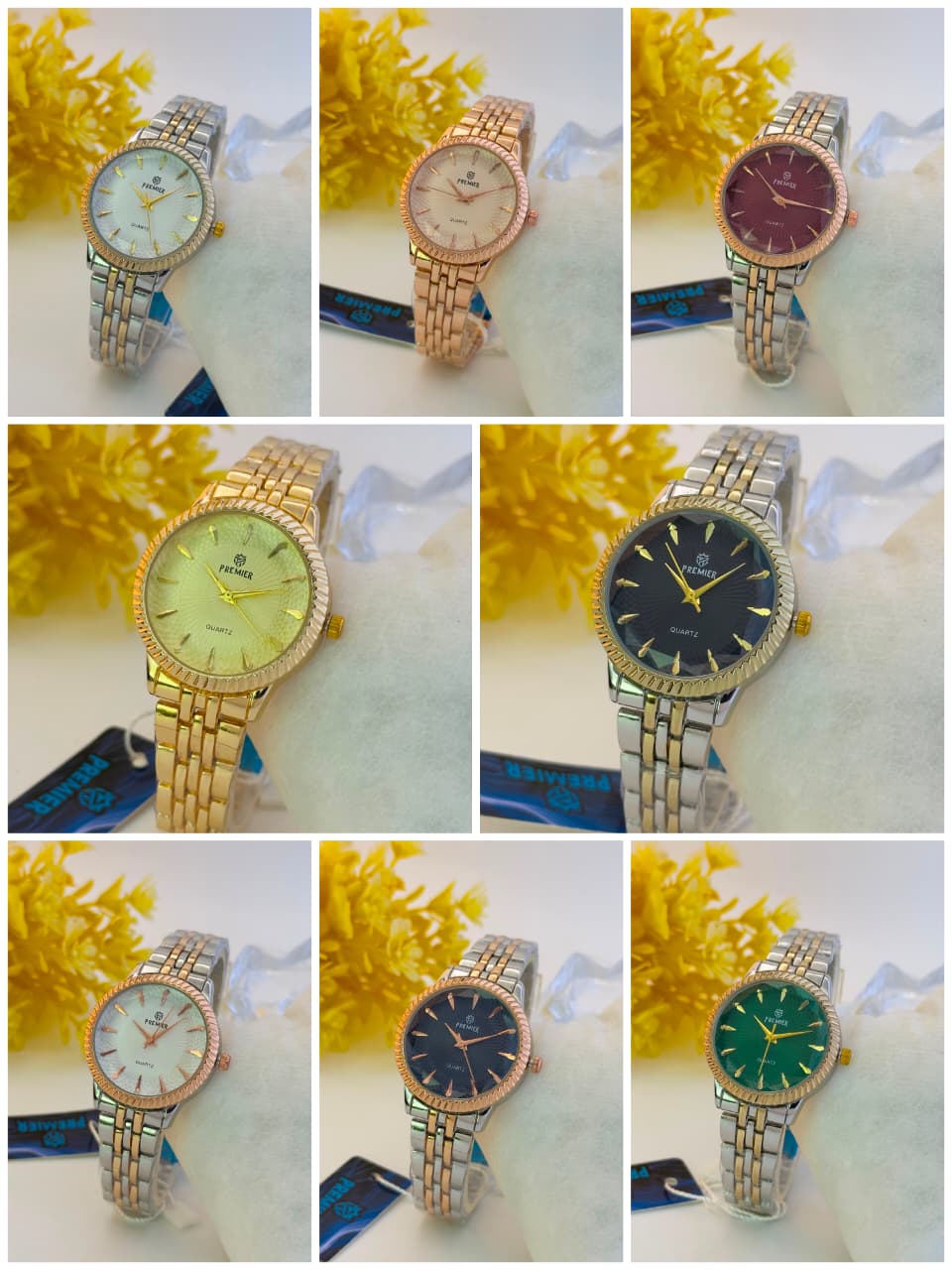 Premier Luxury Two-Tone Women’s Watch | Black Faceted Dial with Gold & Silver Stainless Steel Bracelet