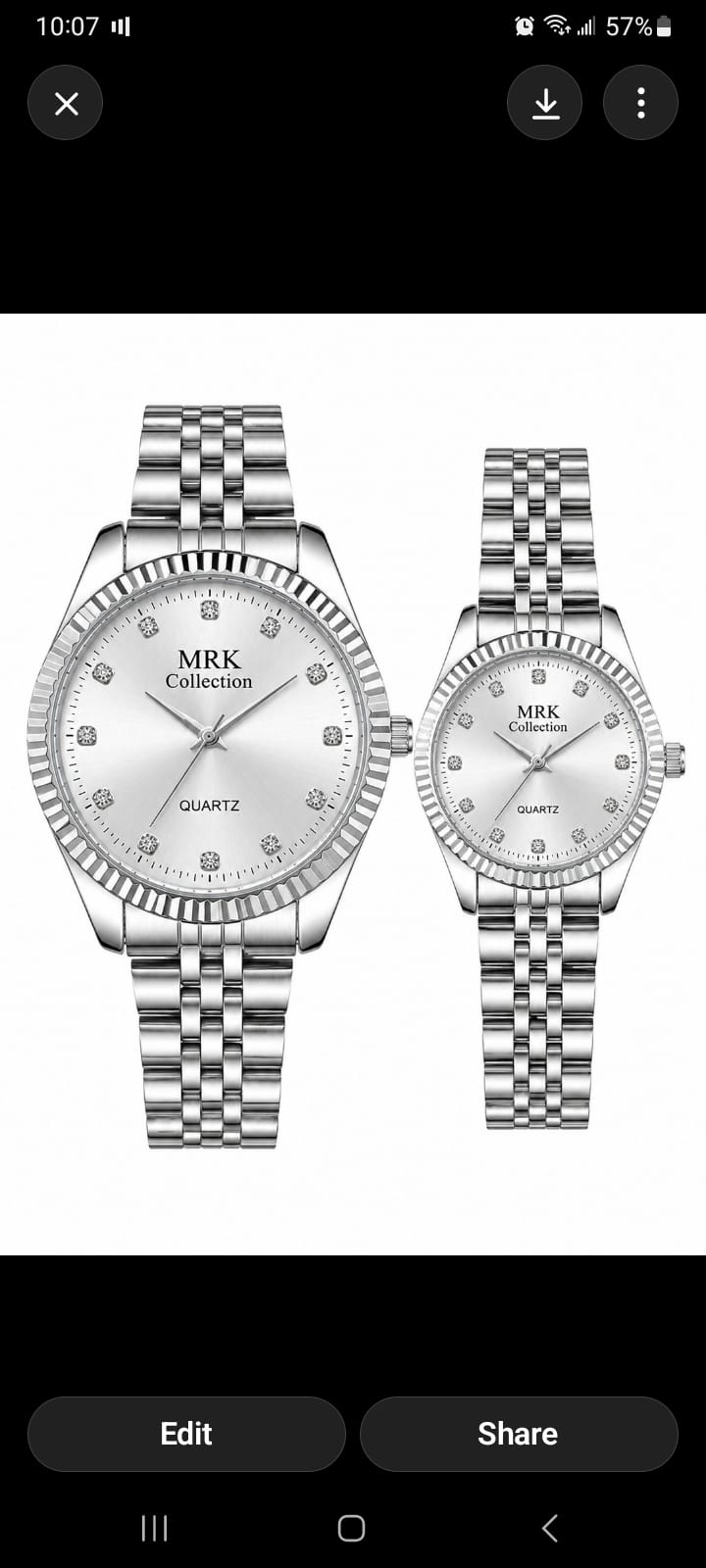 MRK Collection Luxury Couple Quartz Watch Set