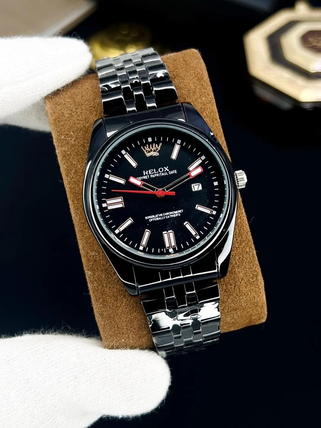 Premier Two-Tone Brown Dial Men’s Watch | Silver & Rose Gold Stainless Steel Strap with Date