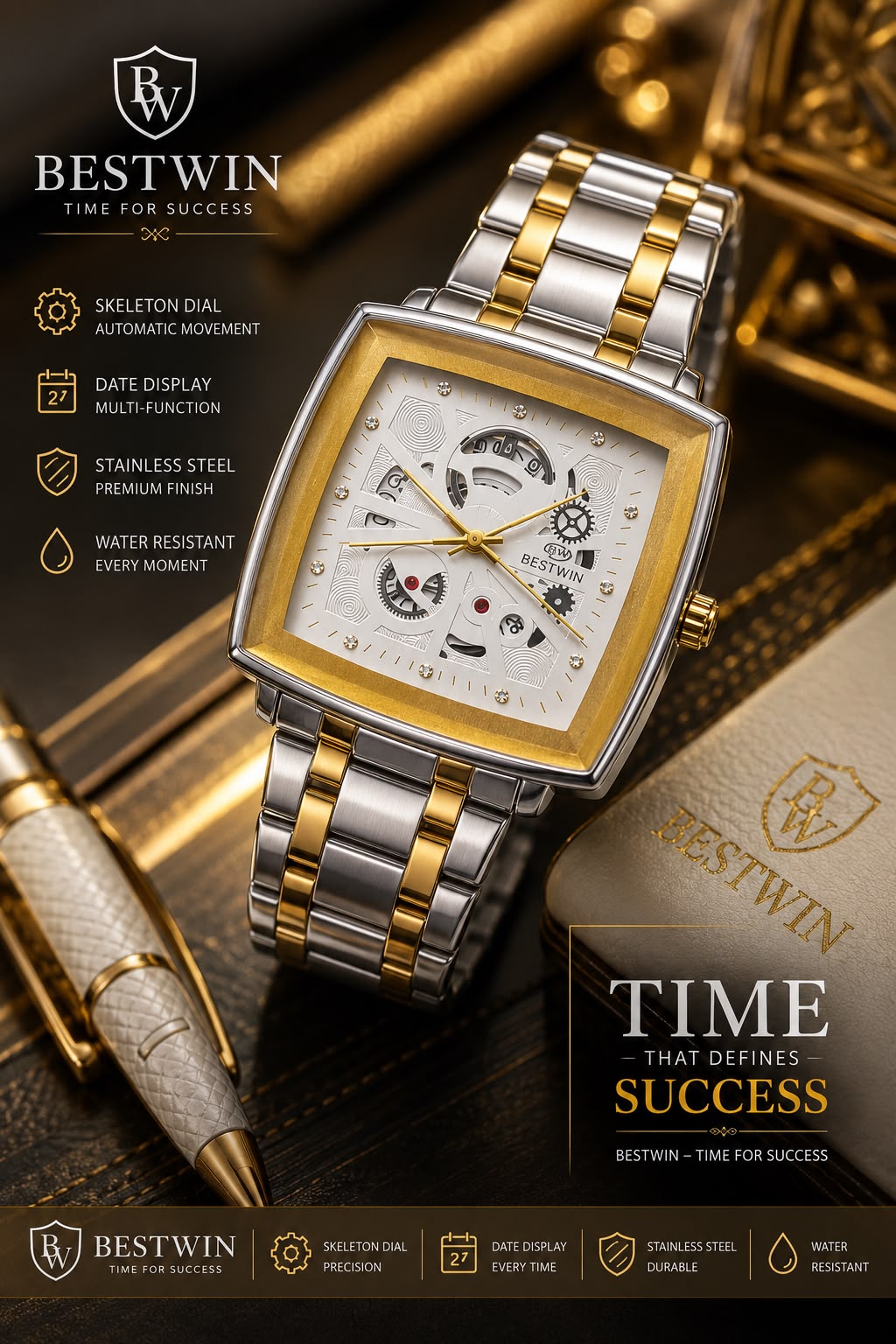 Bestwin Men's Premium Square Analog Watch