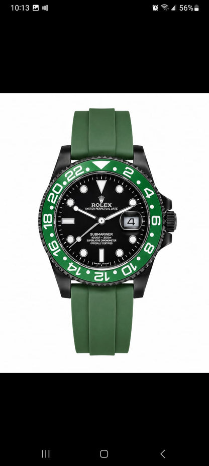 Luxury Men's Black & Blue Sport Style Quartz Watch