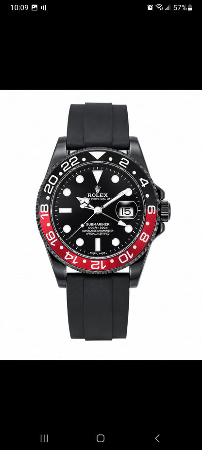 Luxury Men's Black & Blue Sport Style Quartz Watch