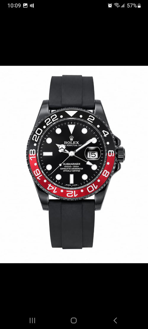 Luxury Men's Black & Blue Sport Style Quartz Watch