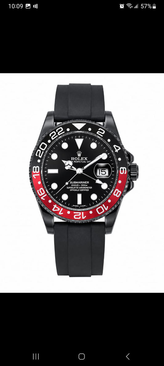Luxury Men's Black & Blue Sport Style Quartz Watch
