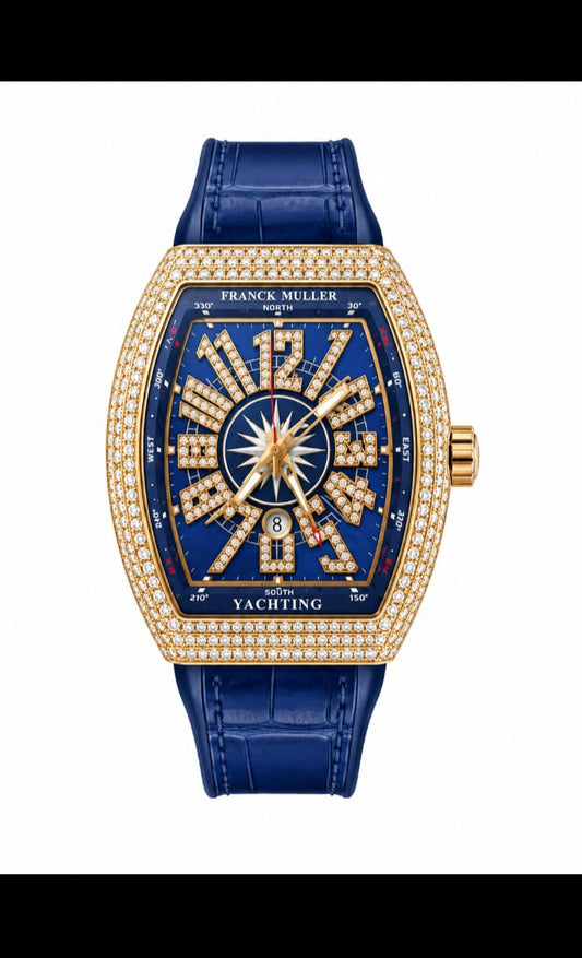 Luxury Blue & Gold Crystal Style Men's WatchProduct