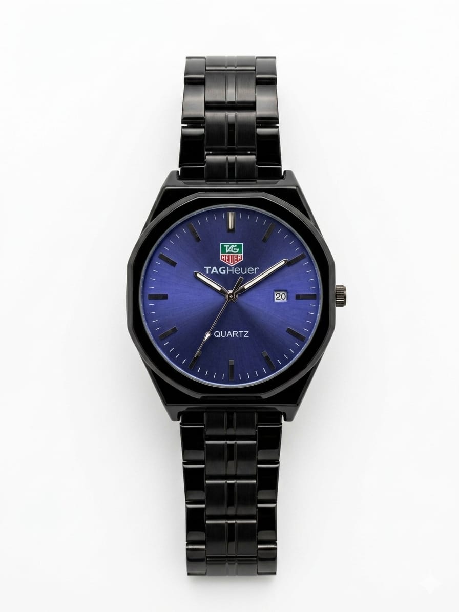 Luxury Black Stainless Steel Men's Quartz Watch