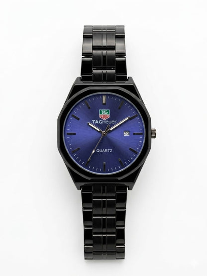 Luxury Black Stainless Steel Men's Quartz Watch