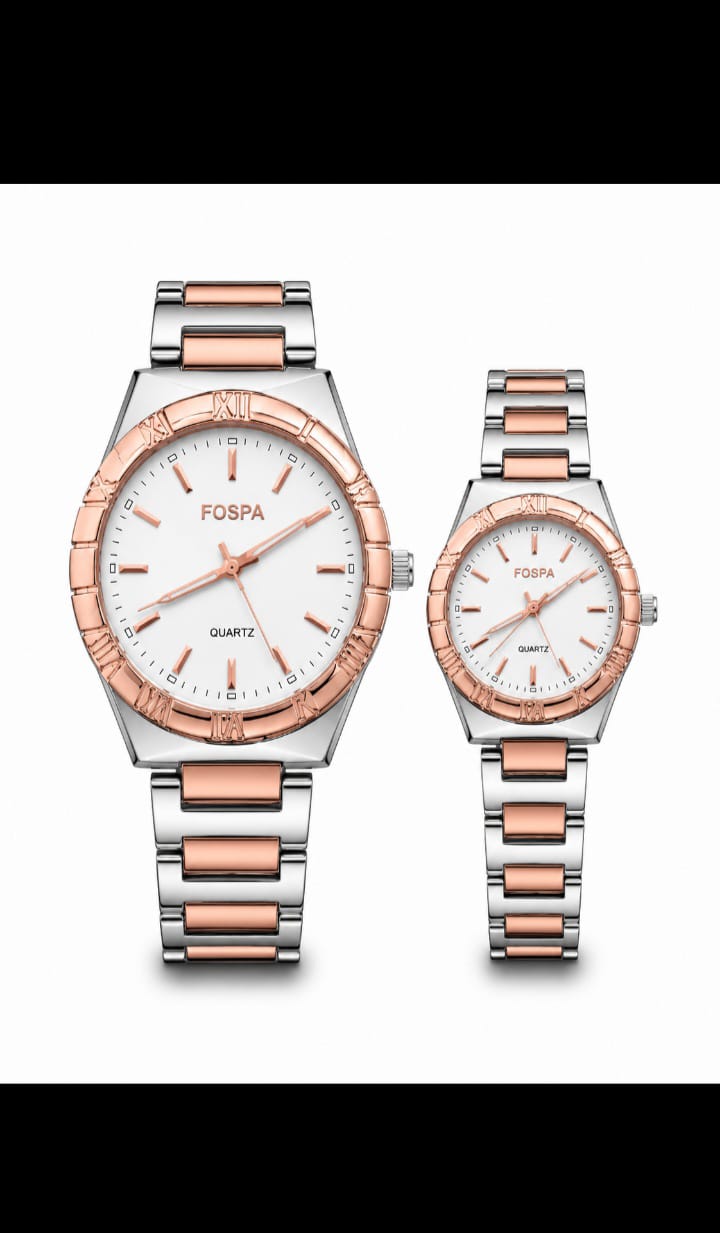 Luxury Silver Couple Watches Set