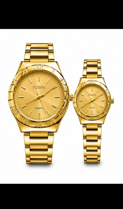 Luxury Silver Couple Watches Set
